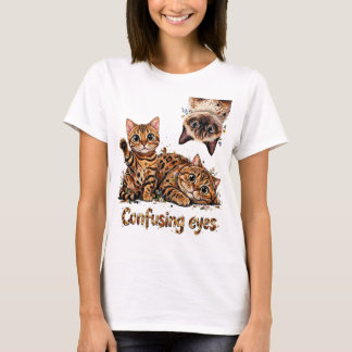 Cat Feline Trio in Bloom, Cat's Cute, Funny Cat T-Shirt