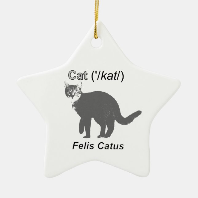 Cat Felis Catus Ceramic Tree Decoration (Front)