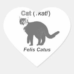 Cat Felis Catus Heart Sticker