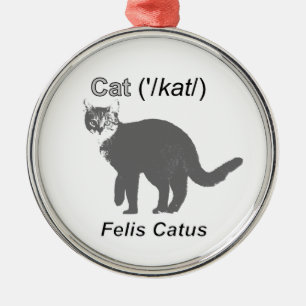 Cat Felis Catus Metal Tree Decoration