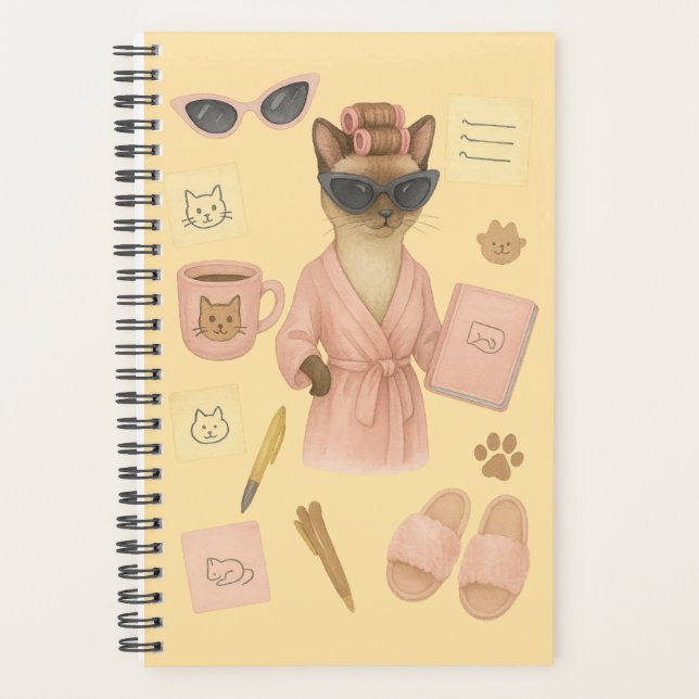 Cat female is holding daily planner  (Front)