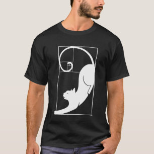 Cat Fibonacci Spiral Sacred Geometry Ratio Mathema T-Shirt