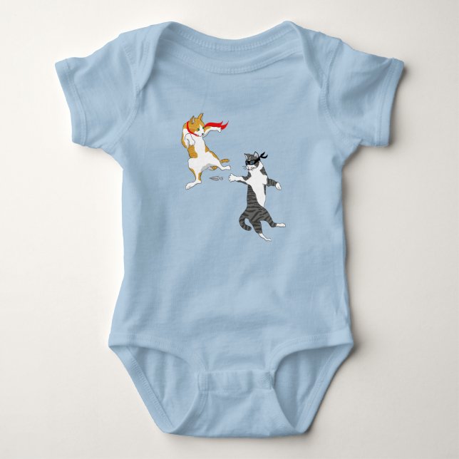 Cat fight  baby bodysuit (Front)