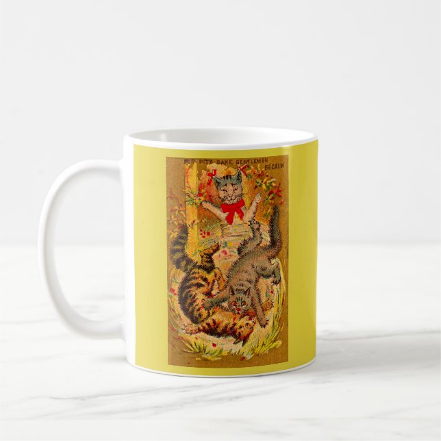 cat fight coffee mug (Left)