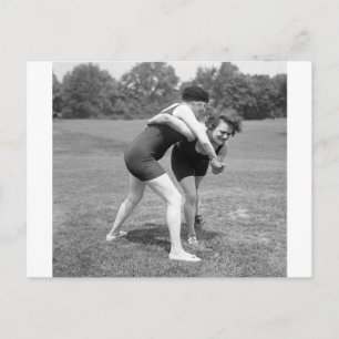 Cat Fight, early 1900s Postcard