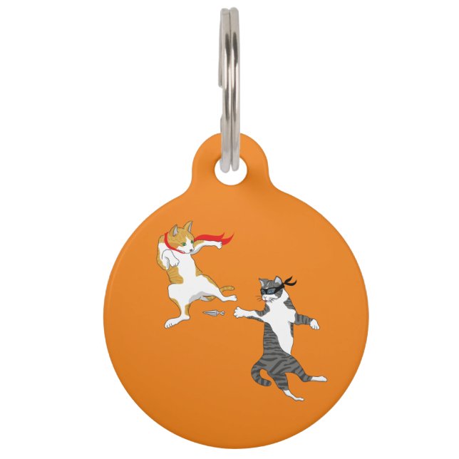 Cat fight pet ID tag (Front)