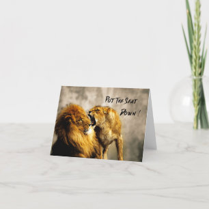 Cat Fight Put the Seat DOWN Thank You Card