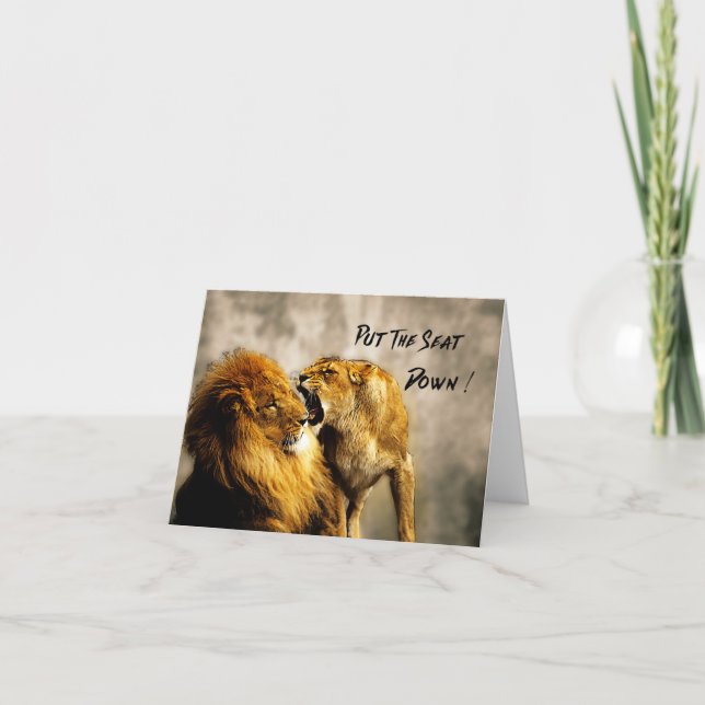 Cat Fight Put the Seat DOWN Thank You Card (Front)