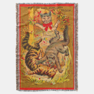 cat fight throw blanket