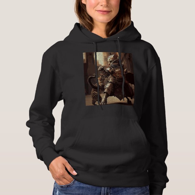 Cat Fighting Steampunk Hoodie (Front)