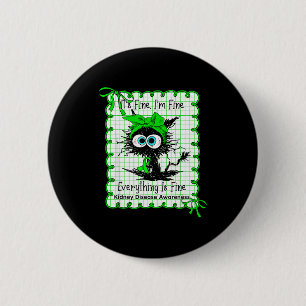 Cat fine fine coquette kidney disease awareness 6 cm round badge