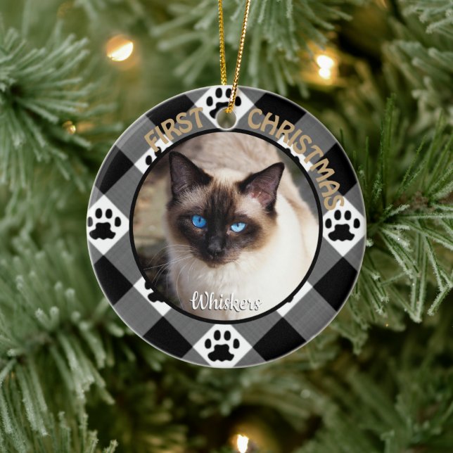 Cat First Christmas Keepsake Ceramic Tree Decoration (Tree)