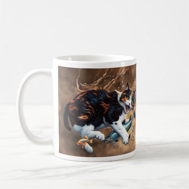 Cat Fished Coffee Mug (Left)