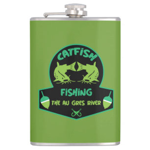 Cat Fishing Au Gres Hip Flask