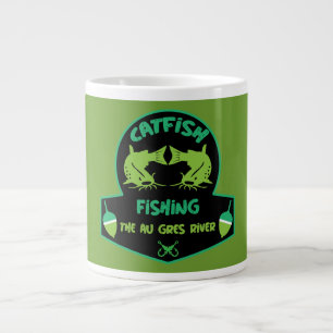 Cat Fishing  Au Gres Large Coffee Mug