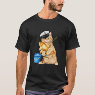 Cat Fishing Gift For Fishing And Cat Lovers Men An T-Shirt