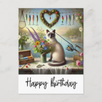 Cat Fishing Lovers drinking Coffee Birthday