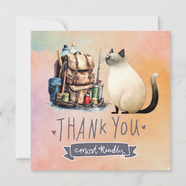 CAT Fishing lovers  Thank You Card (Front)