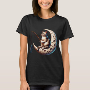 Cat Fishing on the Moon T-Shirt