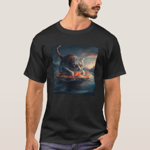 Cat Fishing Pizza T-Shirt