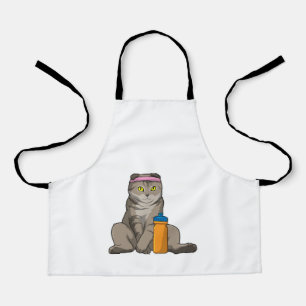 Cat Fitness Drinking mug Apron