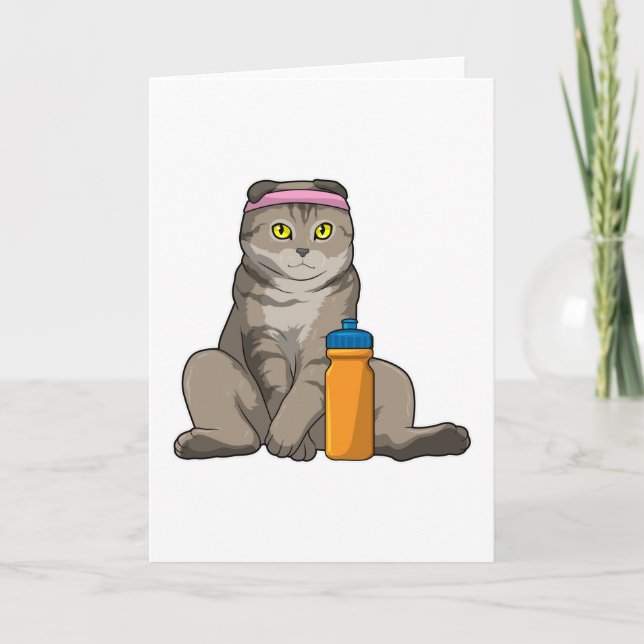 Cat Fitness Drinking mug Card (Front)