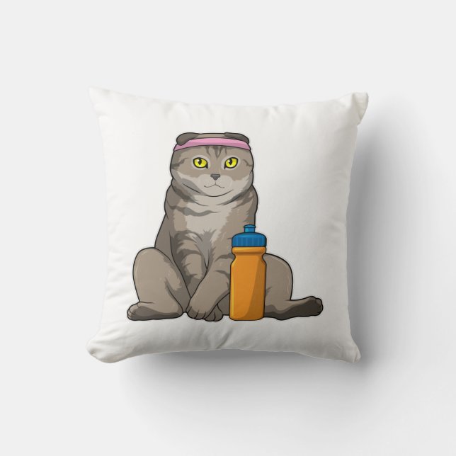 Cat Fitness Drinking mug Cushion (Front)