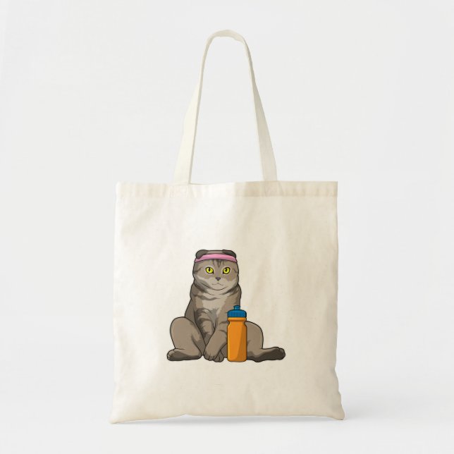Cat Fitness Drinking mug Tote Bag (Front)
