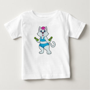 Cat Fitness Dumbbell Baby T-Shirt