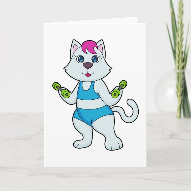 Cat Fitness Dumbbell Card (Front)