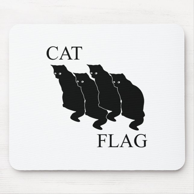 Cat Flag Funny Black Flag  Mouse Mat (Front)