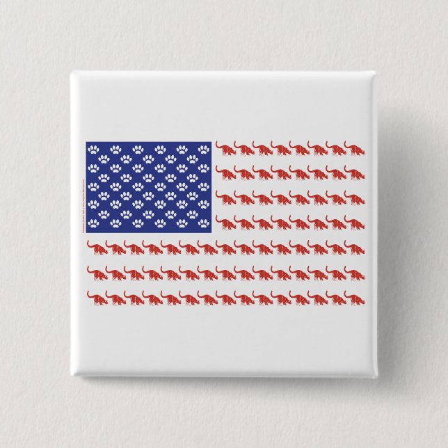 Cat-Flag-Tee 15 Cm Square Badge (Front)
