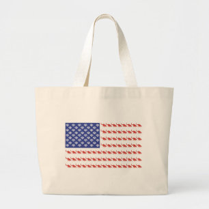 Cat-Flag-Tee Large Tote Bag
