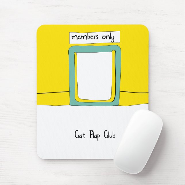 Cat Flap Club Cartoon Mouse Mat (With Mouse)