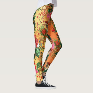 Cat Florist Christmas themed arranging flowers Leggings