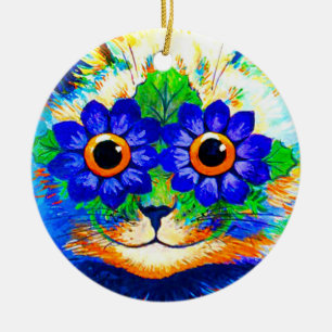 Cat Flower Eyes Ceramic Tree Decoration