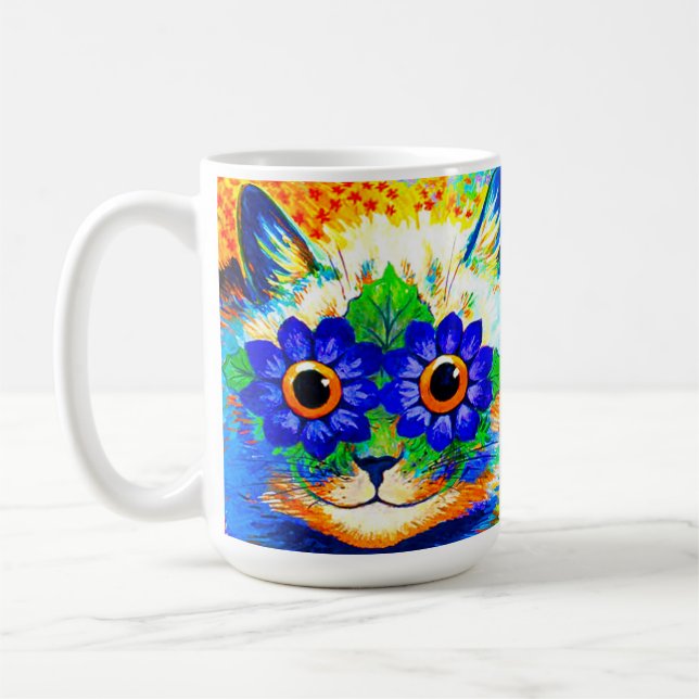 Cat Flower Eyes Coffee Mug (Left)