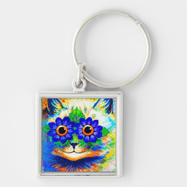 Cat Flower Eyes Key Ring (Front)