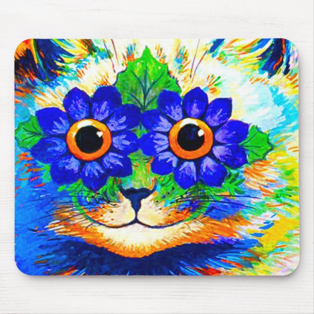 Cat Flower Eyes Mouse Mat (Front)