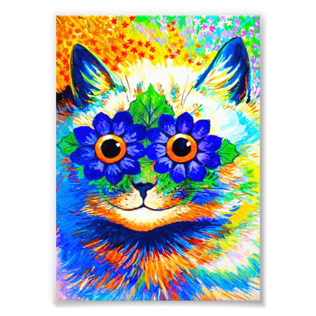 Cat Flower Eyes Photo Print (Front)