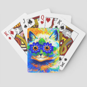 Cat Flower Eyes Playing Cards