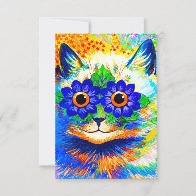 Cat Flower Eyes RSVP Card (Front)