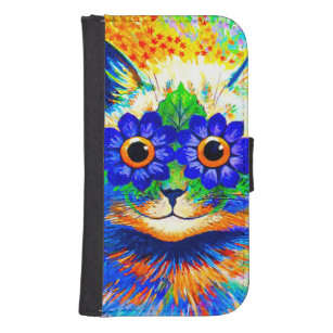Cat Flower Eyes Samsung S4 Wallet Case