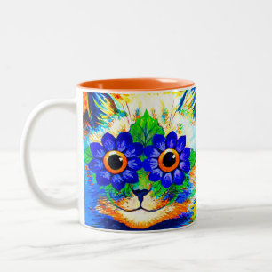 Cat Flower Eyes Two-Tone Coffee Mug