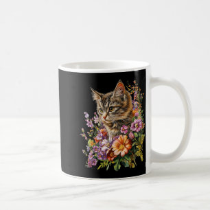 Cat Flower Floral Cute Kitten Graphic Coffee Mug