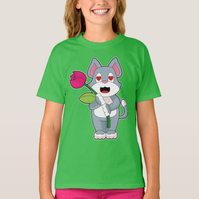 Cat Flower T-Shirt (Front)