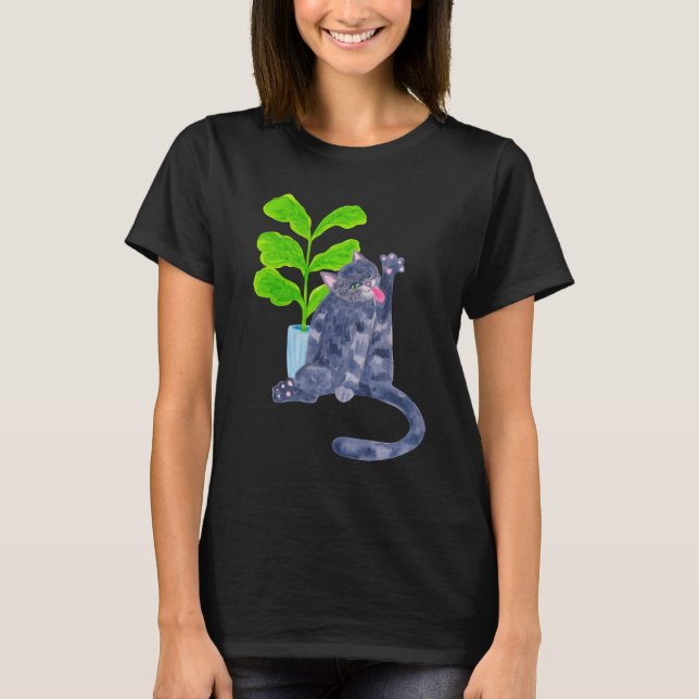 Cat & Flower T-Shirt (Front)