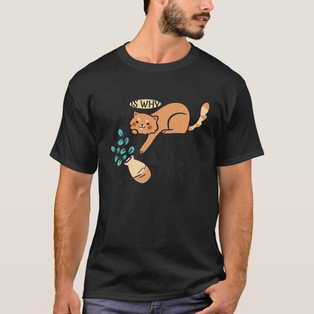 Cat Flower Vase T-Shirt (Front)