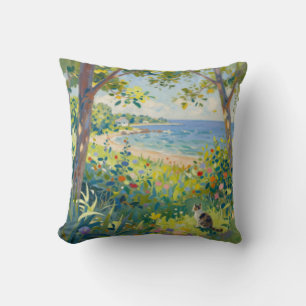 Cat Flowers And Sea Cushion