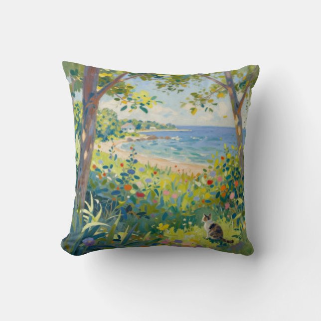 Cat Flowers And Sea Cushion (Front)